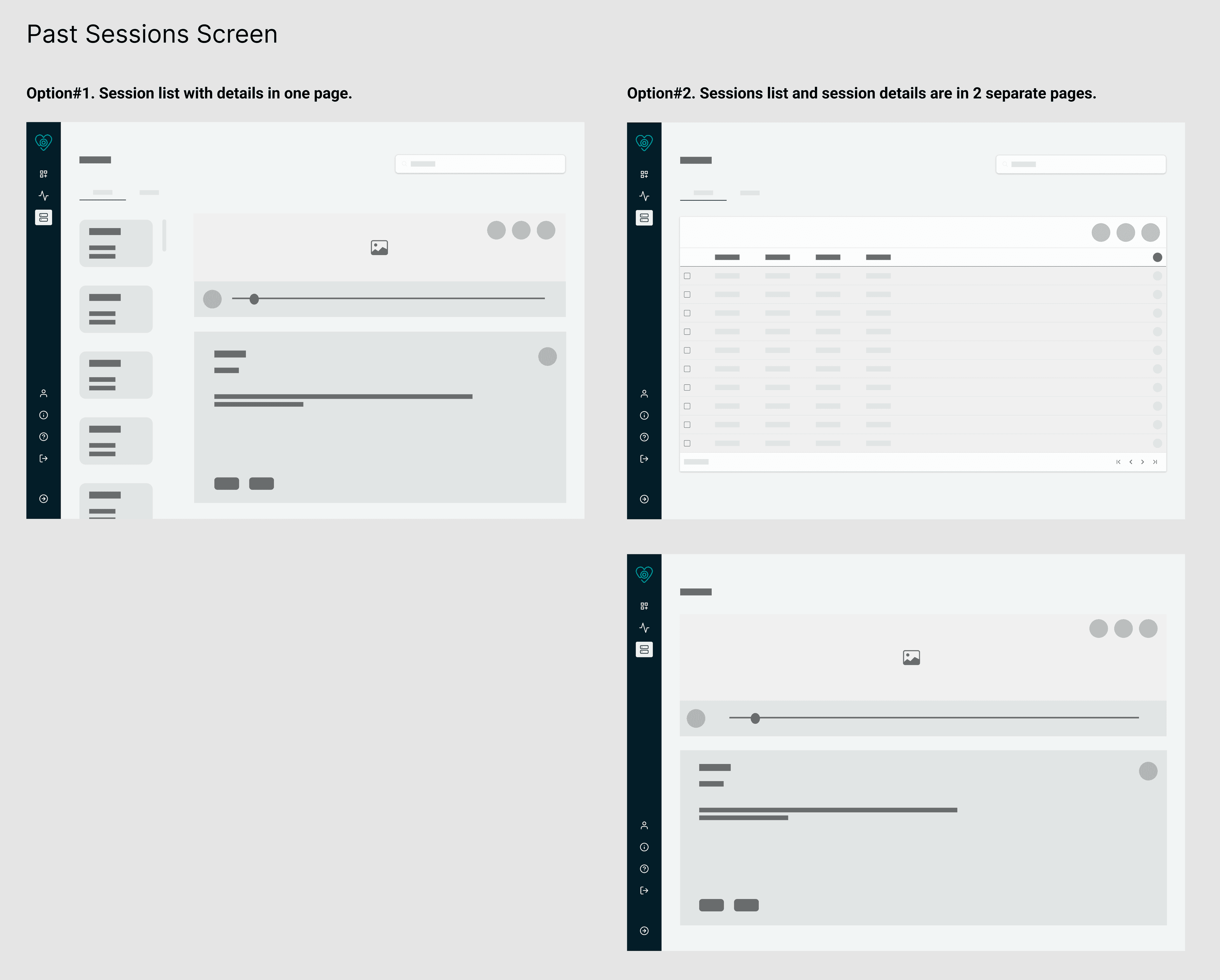 Ideation and layout options